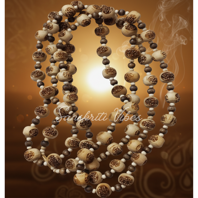 Om Namah Shivaya Tulsi Beads Kanthi Mala – Three Round for Spiritual Devotion - Retail Maharaj