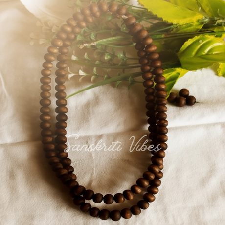 Natural Tulsi Beads Two Round Kanthi Mala – Spiritual Necklace for Devotion and Purity - Retail Maharaj