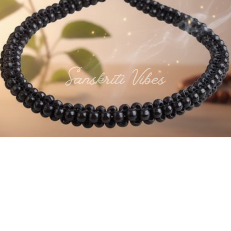 Chain Pattern Black Tulsi Beads One Round Kanthi Mala – Classic Elegant Design for Spiritual Devotion - Retail Maharaj