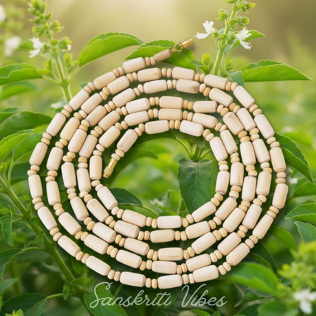 3 Round Original Tulsi Kanthi Mala – Best Quality Tulsi Beads for Spiritual Practices and Devotion - Retail Maharaj