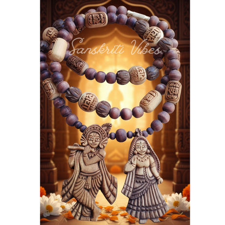 Iskcon Radha Krishna Jugal Jodi Tulsi Mala for Kanth in Uniquely Designed – Radheyshaym - Retail Maharaj
