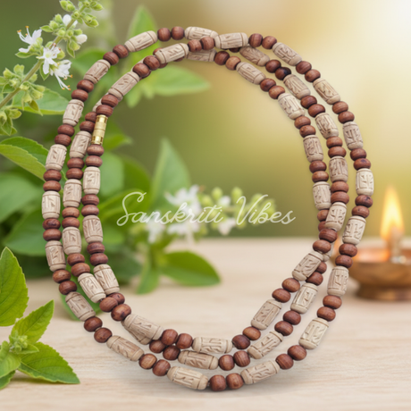 Tulsi Kanthi Mala - Three Round Barsane Wali Radha Naam for Devotion and Spiritual Practices - Retail Maharaj