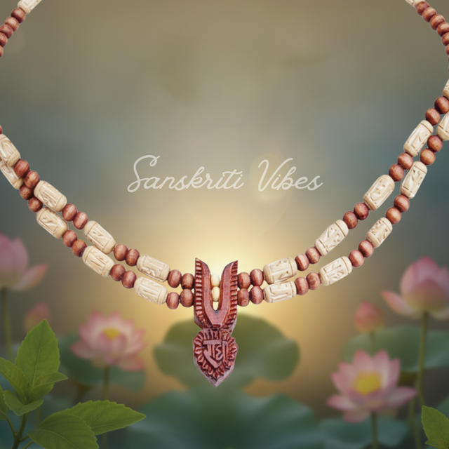Brij Kisori Shri Radha Naam Tulsi Kanthi Locket Mala - Sacred Spiritual Neckwear for Devotion - Retail Maharaj