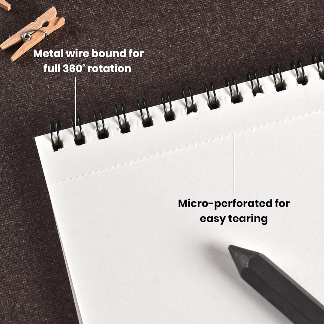 Scholar Novice Wire Bound Artist Sketch Pad 130 GSM Natural Shade Paper - Retail Maharaj
