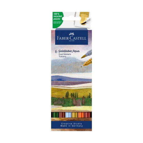 Faber Castell Goldfaber Aqua Dual Tip Watercolour Marker Set Brush and Fineliner - Retail Maharaj