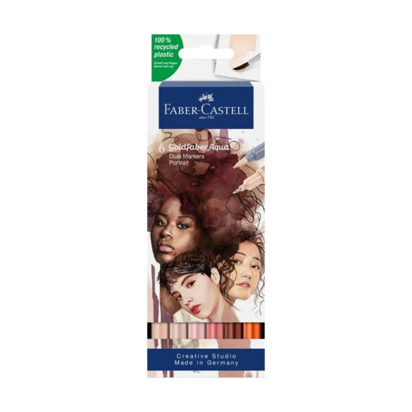 Faber Castell Goldfaber Aqua Dual Tip Watercolour Marker Set Brush and Fineliner - Retail Maharaj