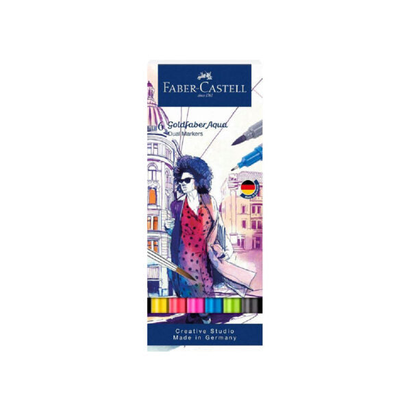 Faber Castell Goldfaber Aqua Dual Tip Watercolour Marker Set Brush and Fineliner - Retail Maharaj