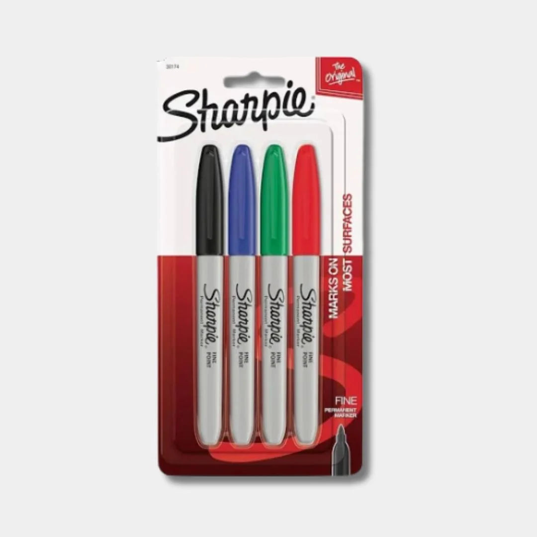 Sharpie Fine Marker Set of 4 Assorted for Precise Marking and Detailing - Retail Maharaj