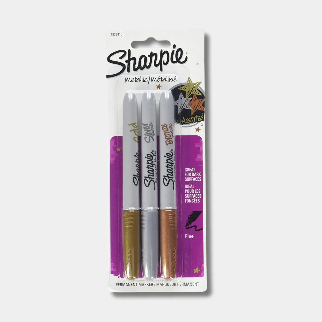 Sharpie Metallic Assorted Set of 3 for Vibrant Metallic Marking - Retail Maharaj