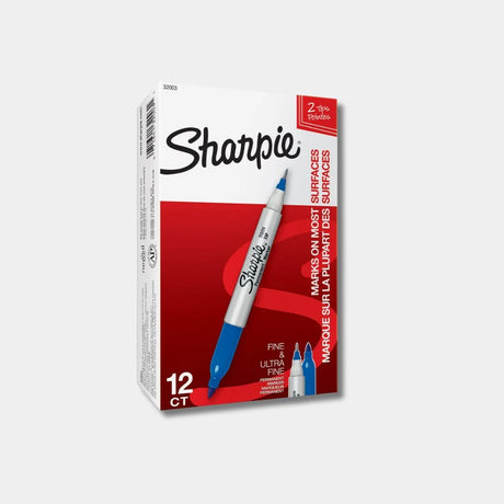 Sharpie Fine Blue Pack of 12 for Bold and Precise Marking - Retail Maharaj
