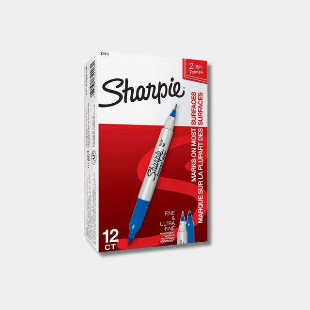 Sharpie Fine Blue Pack of 12 for Bold and Precise Marking - Retail Maharaj