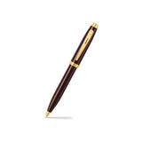 Sheaffer 100 Coffee Brown Ballpoint Pen with PVD Gold Tone Trim - Retail Maharaj