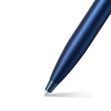 Sheaffer 100 Satin Blue Fountain Pen with PVD Blue Trim Medium Nib - Retail Maharaj
