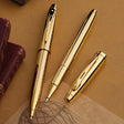 Sheaffer 100 Gold Finish Writing Pen with PVD Gold Trim - Retail Maharaj