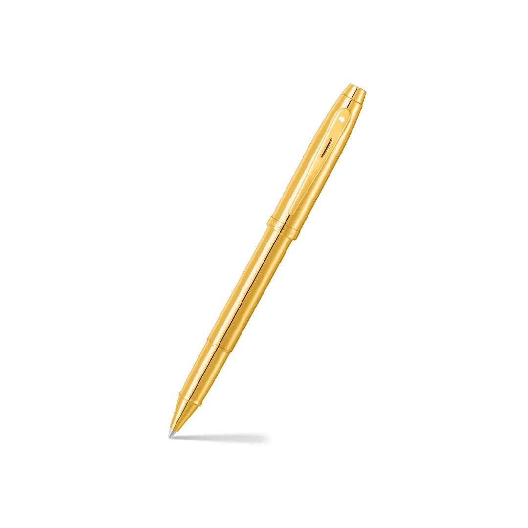 Sheaffer 100 Gold Finish Writing Pen with PVD Gold Trim - Retail Maharaj