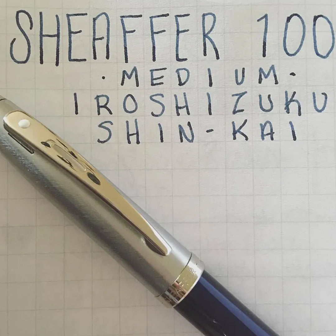 Sheaffer 100 Rollerball Pen Black and Brushed Chrome Gift Edition - Retail Maharaj