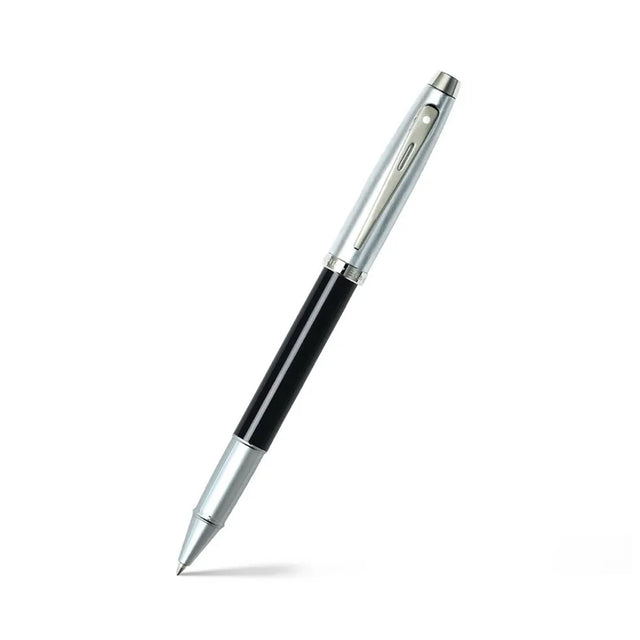 Sheaffer 100 Rollerball Pen Black and Brushed Chrome Gift Edition - Retail Maharaj
