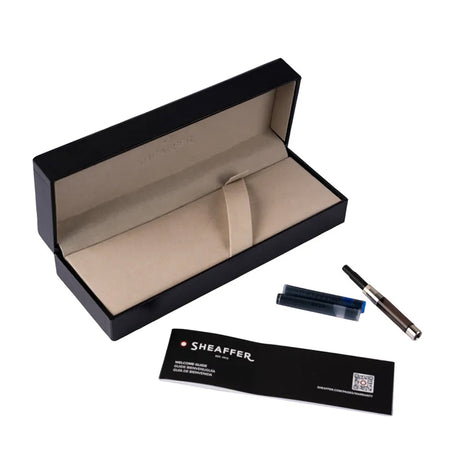 Sheaffer Icon Matte Black Fountain Pen with Gloss Black PVD Trim Medium Nib - Retail Maharaj