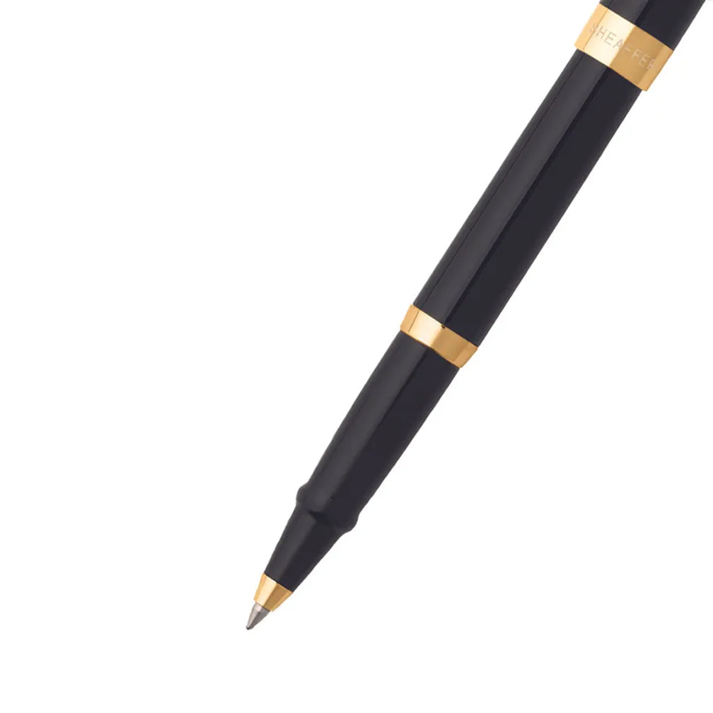 Sheaffer Sagaris Gloss Black Rollerball Pen with Gold Tone Trim - Retail Maharaj