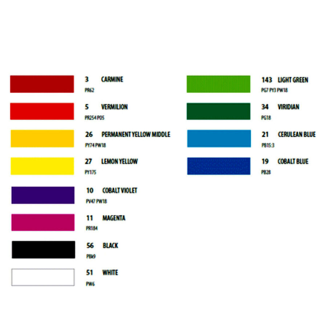 Shinhan Professional COLORIST Poster Color 40ml Tube & Jar Set of 12 - Retail Maharaj