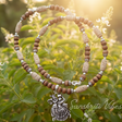 Beautiful Design Silver Natural Tulsi Beads Mala Spiritual Rosary for Devotion and Protection - Retail Maharaj