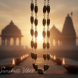 Mridang Shaped Long Dark Tulsi Beads Silver Tulsi Kanthi Mala – Handcrafted Spiritual Necklace for Meditation & Devotion - Retail Maharaj