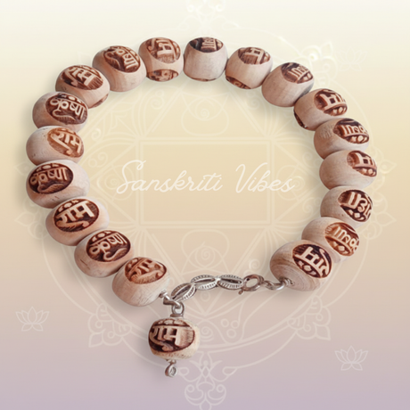 Radha Krishna Tulsi Beads in Silver Bracelet – Divine Spiritual Jewelry - Retail Maharaj