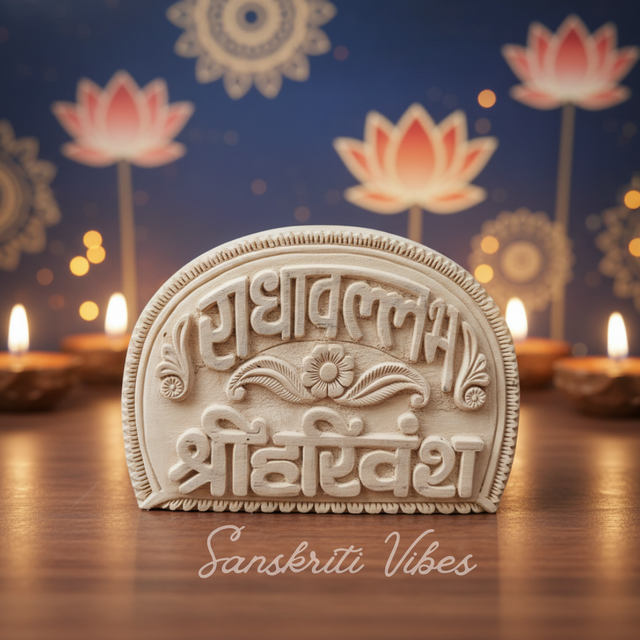 Radha Vallabh Shri Harivansh Kadam Wood Naam Sewa Idol – Handcrafted Statue of Shri Radha & Shri Radha Vallabh for Home Temple - Retail Maharaj