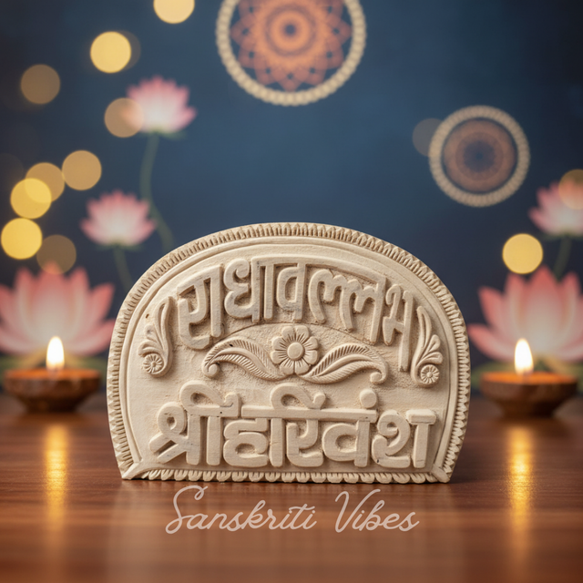 Radha Vallabh Shri Harivansh Kadam Wood Naam Sewa Idol – Handcrafted Statue of Shri Radha & Shri Radha Vallabh for Home Temple - Retail Maharaj