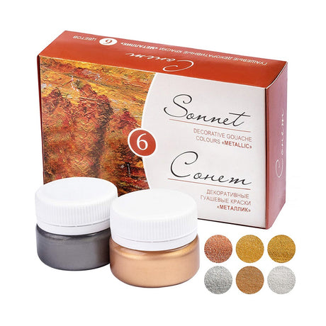 Sonnet Metallic Gouache Colour Set of 6x20ml - Retail Maharaj