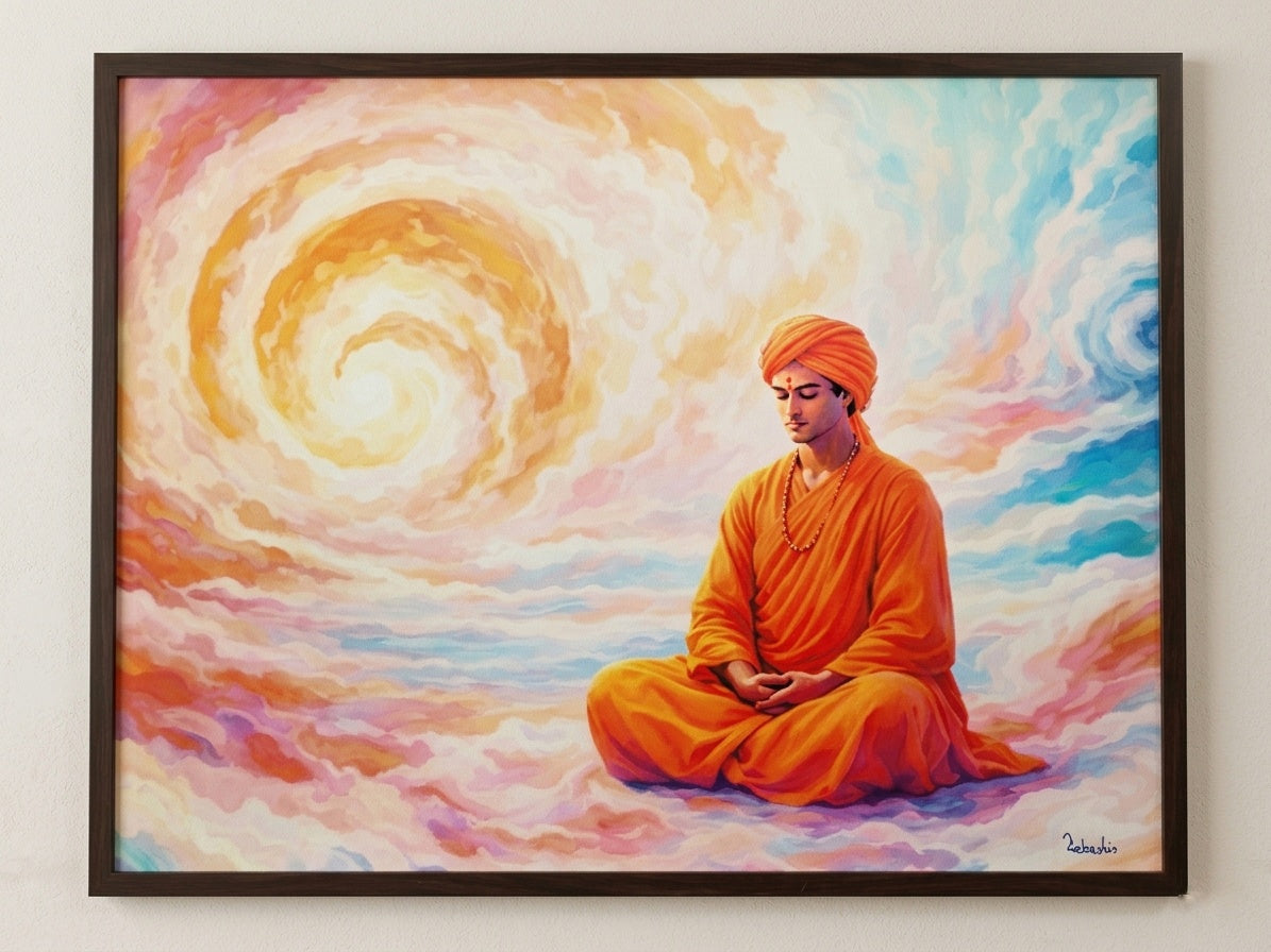 Stillness Within the Infinite – Digital Artwork by Debashis Sen (36 × 27 Inch)