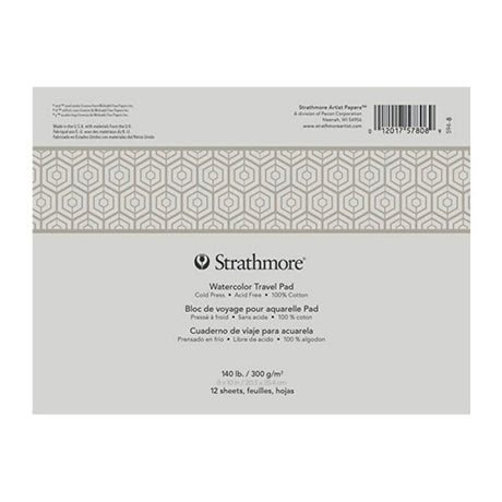 Strathmore Travel Series Watercolor Pad 8 x 10 Inch 300 GSM Cotton Paper - Retail Maharaj
