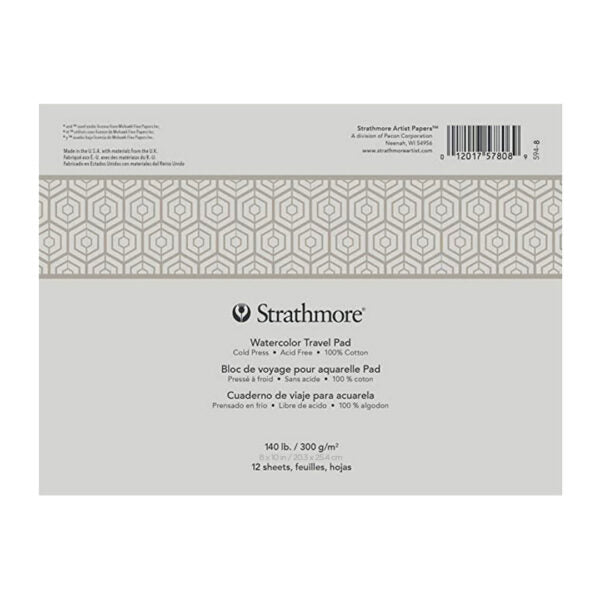 Strathmore Travel Series Watercolor Pad 8 x 10 Inch 300 GSM Cotton Paper - Retail Maharaj