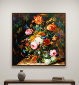 A Symphony of Blossoms in Stillness – Digital Artwork by Debashis Sen (24 × 36 Inch)
