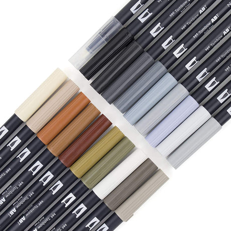 Tombow Dual Brush Pen Set of 20 Colours – Neutral Palette - Retail Maharaj