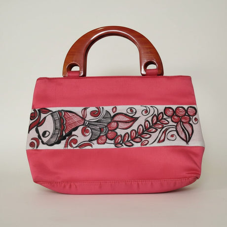 Handmade Jute Handle Bag with Madhubani Art | Eco-friendly Mithila Painting Ethnic Handbag - Retail Maharaj