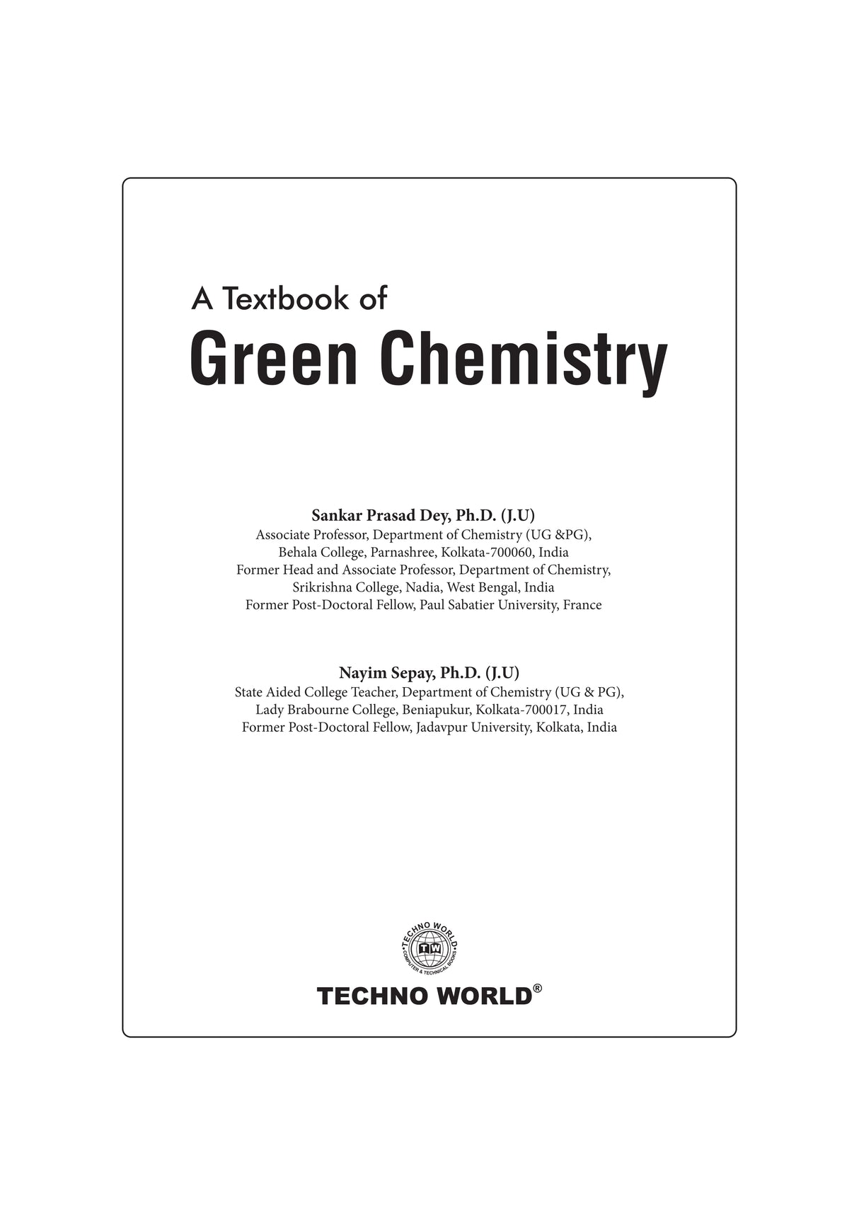 A Textbook of Green Chemistry (English Version) - Retail Maharaj