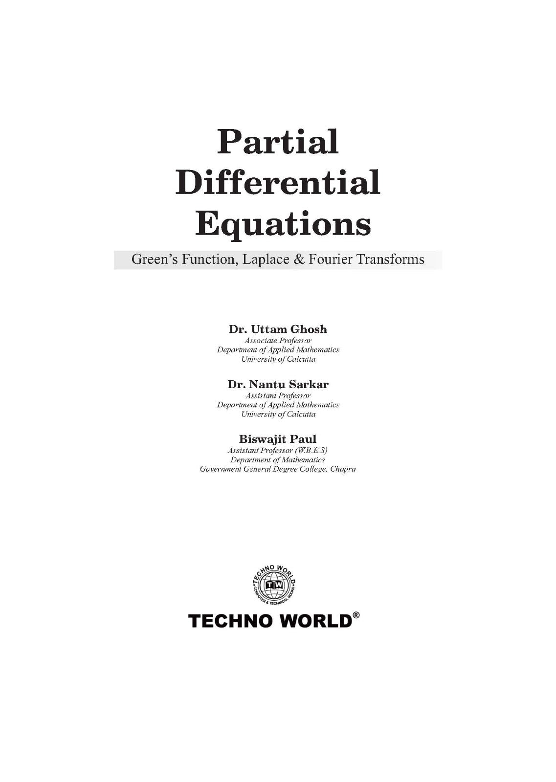 Partial Differential Equations [Green's Function,Laplace & Fourier Transforms] (English version) - Retail Maharaj