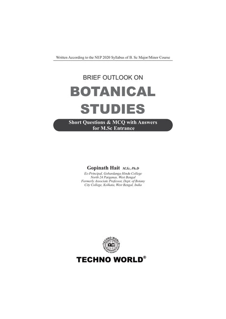 Brief Outlook On Botanical Studies (English Version) - Retail Maharaj