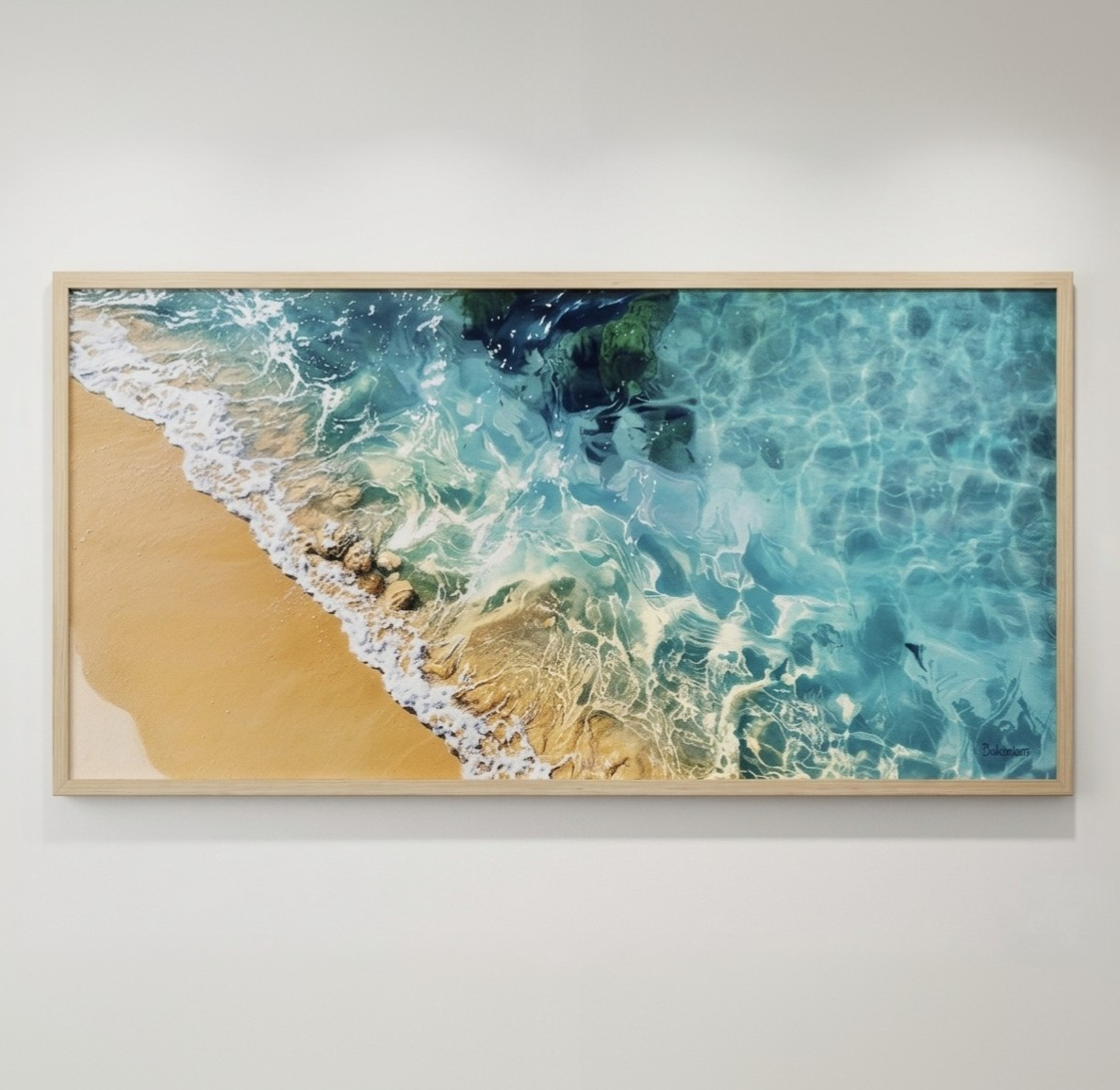 Where Tides Whisper in Light – Digital Artwork by Debashis Sen (48 × 24 Inch)