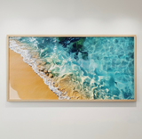 Where Tides Whisper in Light – Digital Artwork by Debashis Sen (48 × 24 Inch)