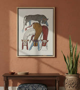 Authentic Gond Painting – Four Stylized Tigers Folk Art (11 × 15 Inch)