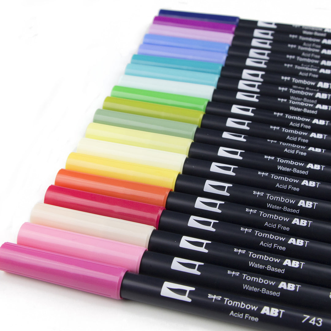 Tombow Dual Brush Pen Set – Floral Palette (20 Colours with Blender) - Retail Maharaj