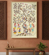 Authentic Handmade Gond Tree of Life Painting – Premium Tribal Folk Art (36 × 24 Inch)