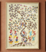 Authentic Handmade Gond Tree of Life Painting – Premium Tribal Folk Art (36 × 24 Inch)
