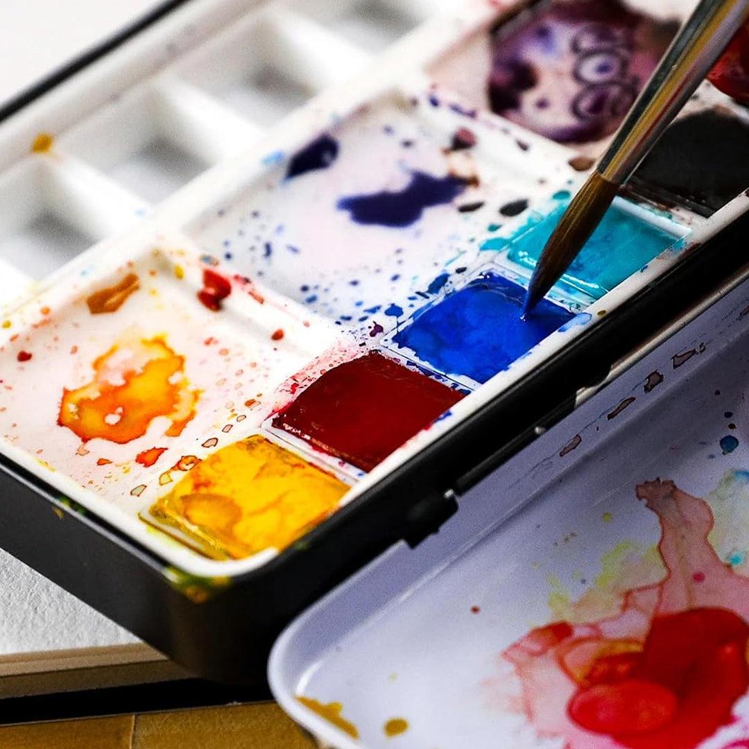 QoR Mini Artist Watercolor Set of 6 – Intensity, Granulators, Urban Sketch and Reflective Series - Retail Maharaj