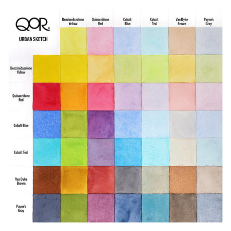 QoR Mini Artist Watercolor Set of 6 – Intensity, Granulators, Urban Sketch and Reflective Series - Retail Maharaj
