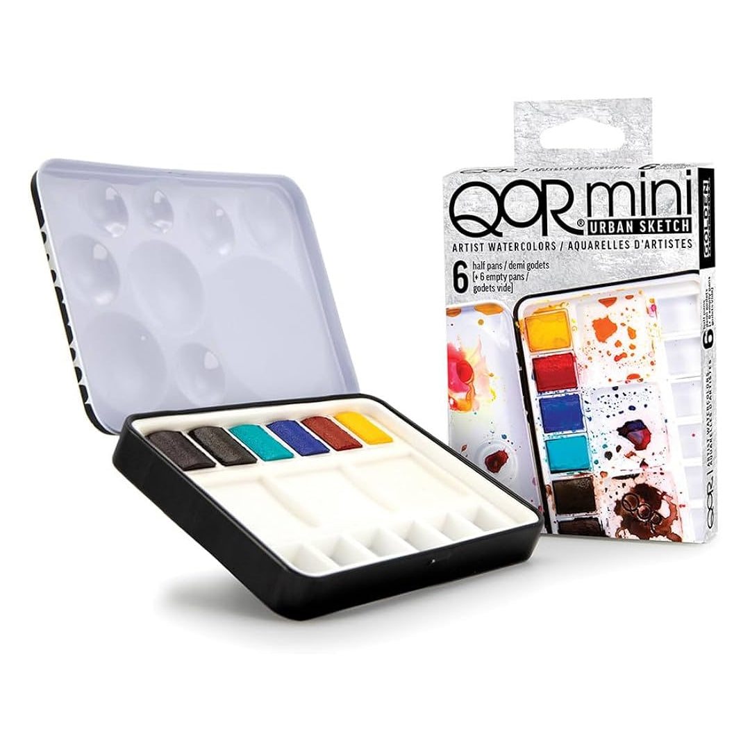 QoR Mini Artist Watercolor Set of 6 – Intensity, Granulators, Urban Sketch and Reflective Series - Retail Maharaj