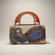 Handmade Jute Handle Bag with Madhubani Art | Eco-friendly Mithila Painting Ethnic Handbag - Retail Maharaj