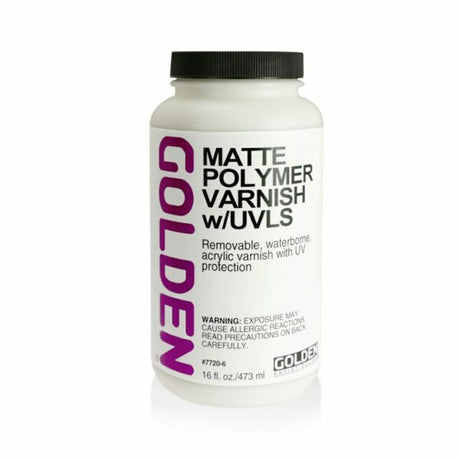 Golden Matte Polymer Varnish with UVLS Water Based Acrylic Protective Varnish - Retail Maharaj